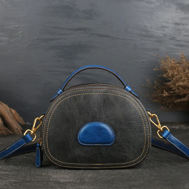 

AECLVR 2020 New Women's Shoulder Bag Retro Top Layer Cowhide Women's Bag Straddle Portable Shoulder Bag Crossbody Bag Tote Bag