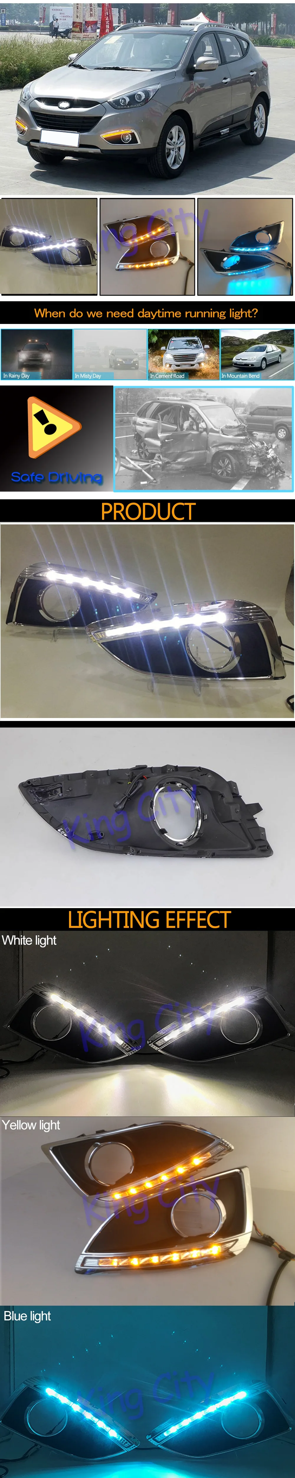 CAPQX для hyundai IX35 2010-2013 светодиод дневного света бегущий светильник автомобильный мигающий DRL Дневной светильник противотуманная фара крышка с поворотным сигналом реле