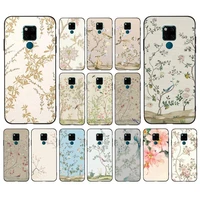 fhnblj chinese wind flower phone case for huawei mate 10 20 lite pro x honor play y6 5 7 9 prime 2018 2019