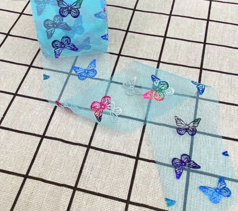 60 мм красочная маленькая бабочка тюль рулон 25 ярдов DIY Материал ручной работы