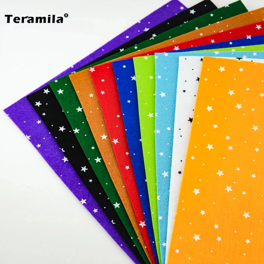 10 шт., 15x15 см, 5,9x5,9 дюйма, войлочная ткань, принт в горошек, сердце, снежинка, капли, облака, звезды, для рукоделия, шитья, куклы, материал для рук... (art.: 79ef0958a) - 79ef0958a