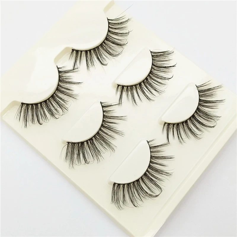 

3 Pairs Multi-Layer Handmade Eyelashes 3D Soft Lashes Reusable Eye Lashes Extension Natural Wispy Long Eye Makeup MA