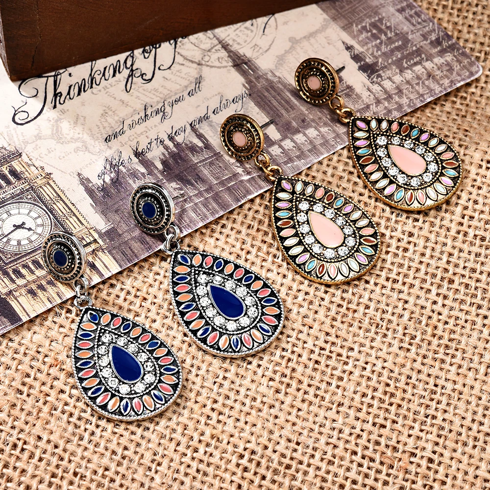 Богемные винтажные разноцветные Круглые Подвесные серьги дизайнерские