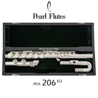 hot selling pearl alto flute pfa 206eu g tune 16 closed hole keys sliver plated with case free shipping