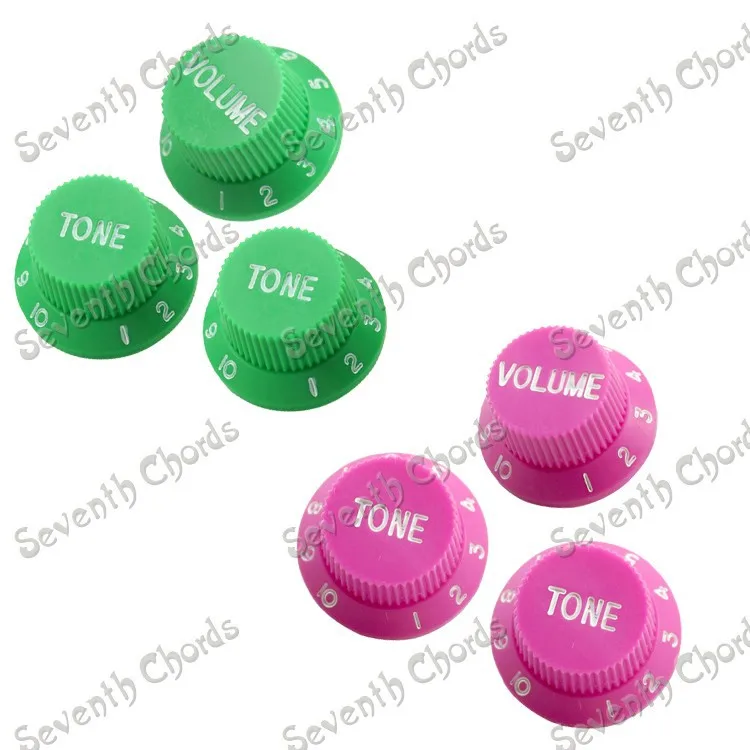 

A set 3pcs Speed Control Knobs -One Volume Tow Tones - Electric Guitar parts Replacement Knobs Green & Mauve