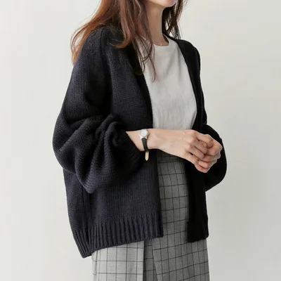 Casual Solid Autumn Winter Sweaters Female Oversize Women Cardigans Sweet Elegant Knitted Tops Outwear Clothes 2020 |