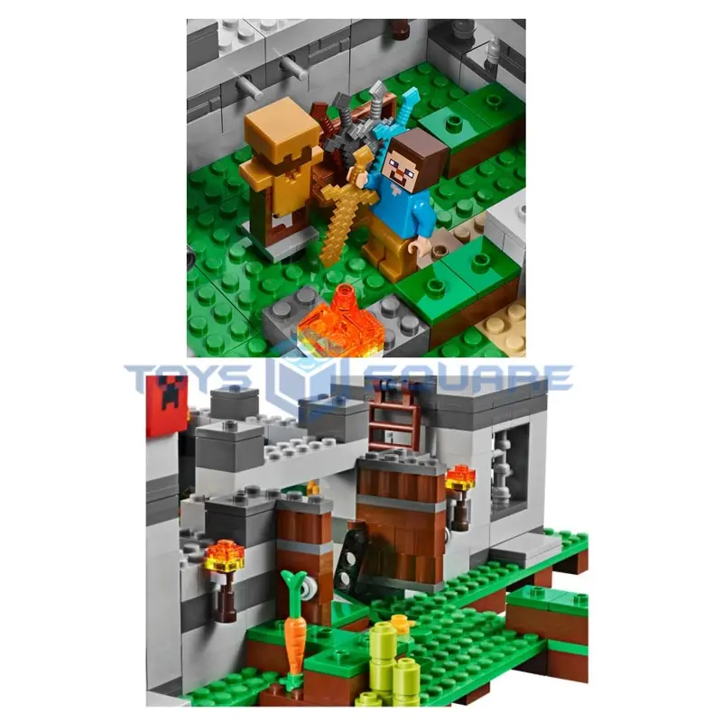 

The Fortress Model Building Blocks With My World Action Figures Bricks Set Gifts Educational Toys For Children