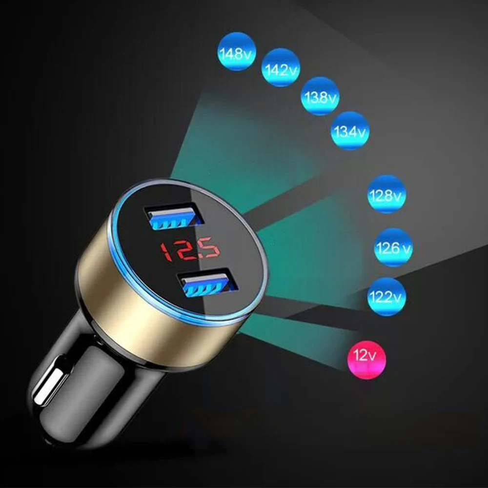 3.1A двойное USB Автомобильное зарядное устройство с синим индикатором света мульти-защита универсальный для автомобилей 12V 24V
