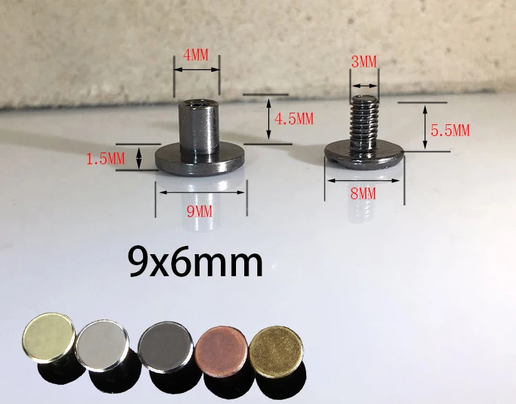9.5x6mm Винты с зажимом DIY, винты ручной работы. Винтовка цвет - Цвет: 9.5x6mm