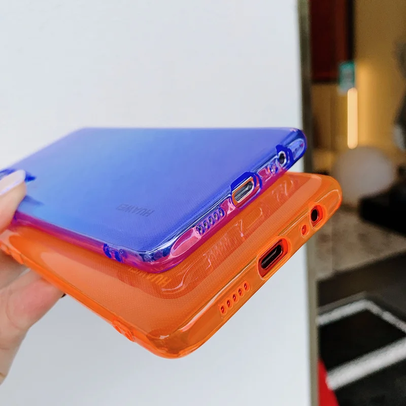 Флуоресцентный неоновый защитный чехол для телефона Huawei P40 Pro P20 P30 Lite Mate 30 Honor 20 Nova 7