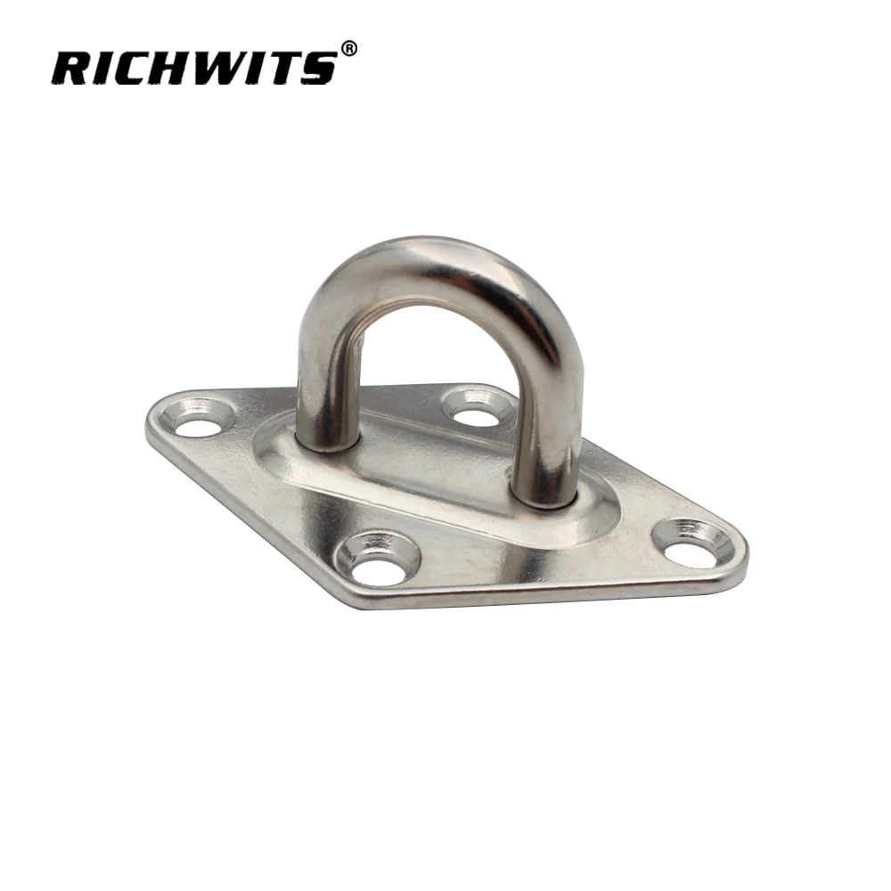

5mm 6mm 8mm 10mm Stainless Steel 316 Ceiling Wall Mount Hook Heavy Duty Anchor Eye Plate For Boat Yoga Swings Hammocks