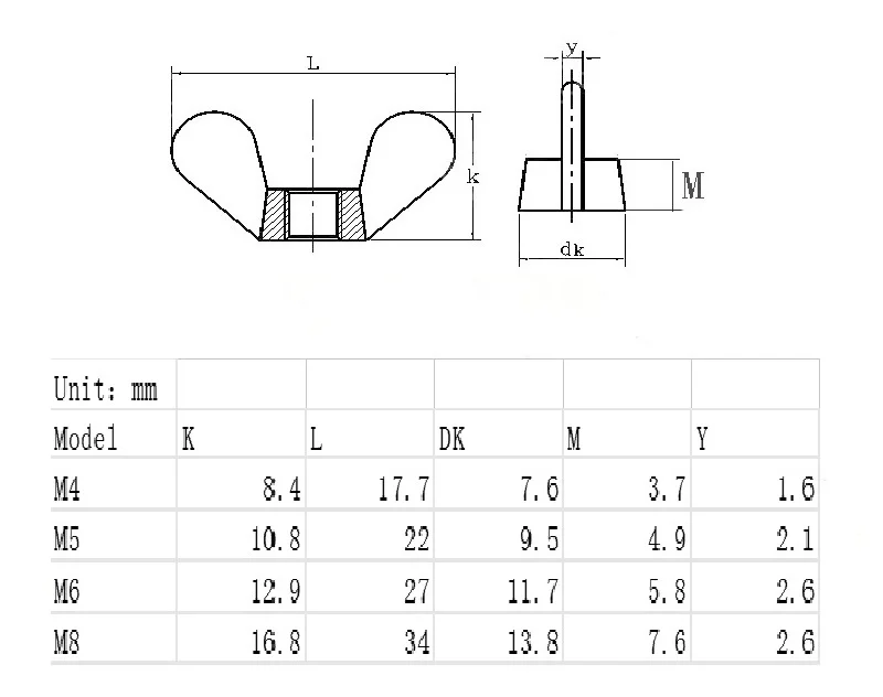 Гайка-бабочка латунная din 315 M4 M5 M6 M8 M10 M12 M14 M16 1-10 шт. |