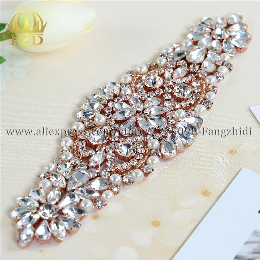 FZD розничная продажа 1 шт. Кристальный свадебный пояс с бусинами со стразами и