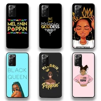 afro black girl magic queen melanin poppin phone case for samsung galaxy note20 ultra 7 8 9 10 plus lite m51 m21 m31 cover