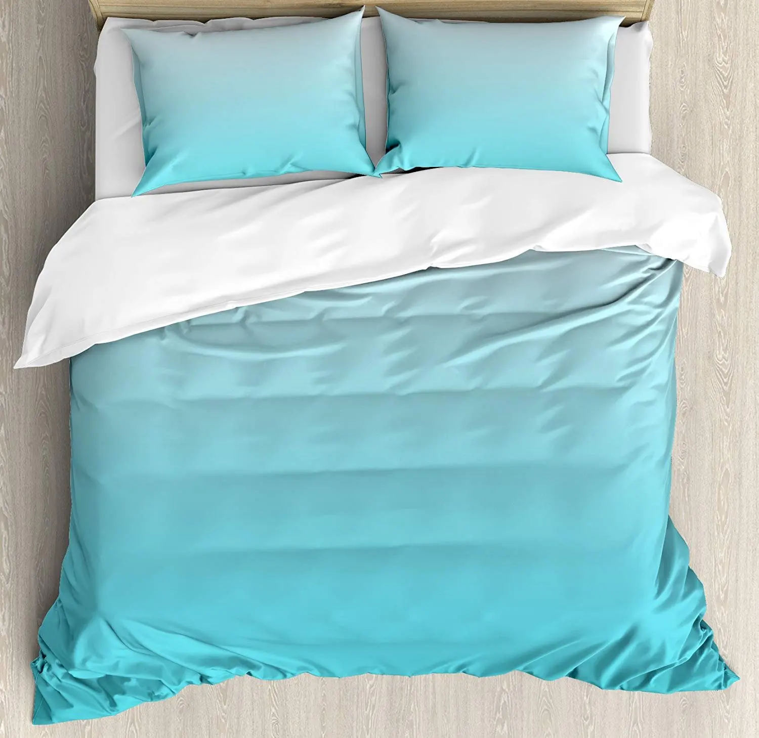 Ombre Bedding Set Deep Maldives Sealife Ocean Inspired Aquatic Color Modern Design Digital Art Pillowcases Quilt Cover For Home
