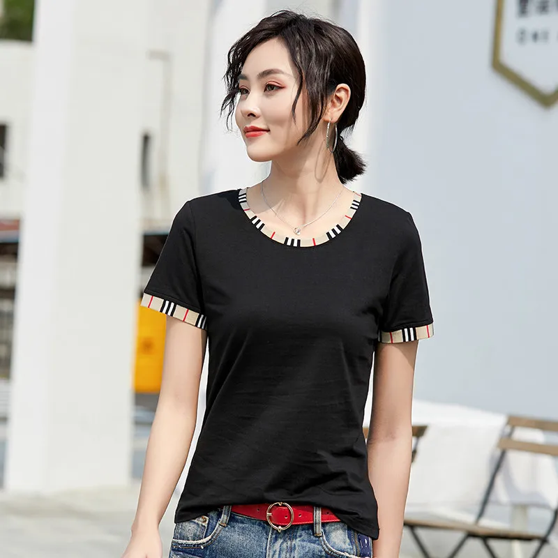 Новинка 2020 футболка с коротким рукавом популярный Женский приталенный Простой