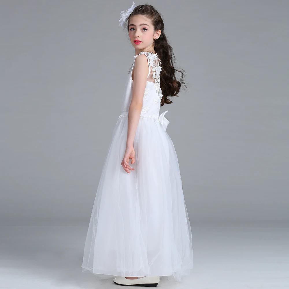 Детское Открытое платье принцессы с открытой спиной для девочек детское длинное