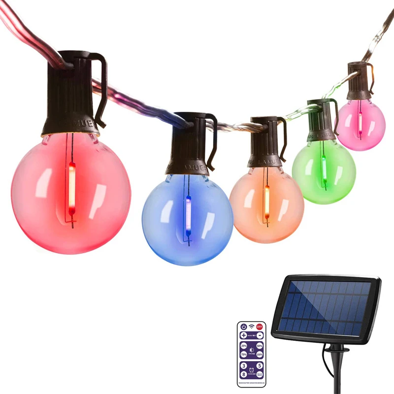 

Solar LED Light Outdoor Garland Light G40 Bulbs Colorful USB String Light Christmas Garden Wedding Decoration Fairy Lights