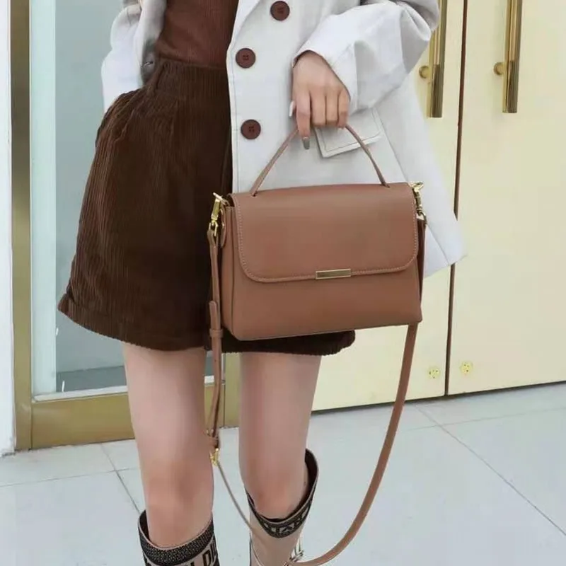 

Office Ladies Leather Handbag Solid Colors Flap Shouder Bag Women Satchels Work Packing Totes Sling Crossbody Messenger Bags