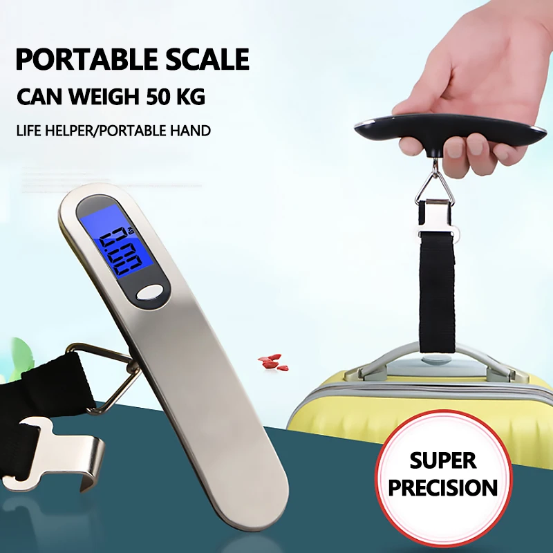 

50kg LCD Digital Hanging Scale Hand Held Belt Scale for Travel Suitcase Luggage Hanging Scales Weighing Balance Electronic