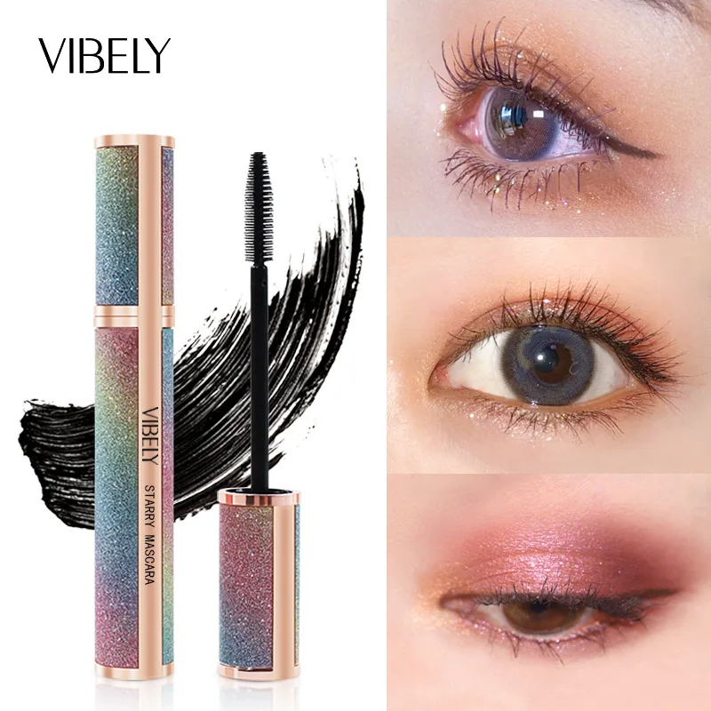 

4D Silk Fiber Eyelash Mascara Extension Lasting Eye Lashes Waterproof Non-blooming Bright Starry Slender Big Eye Cosmetic TSLM1