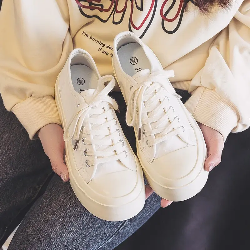 

Women Vulcanized Canvas Shoes High Qulaity Casual Platform Sneakers Fashion Flats Classics Skateboarding Shoes Zapatos De Mujer