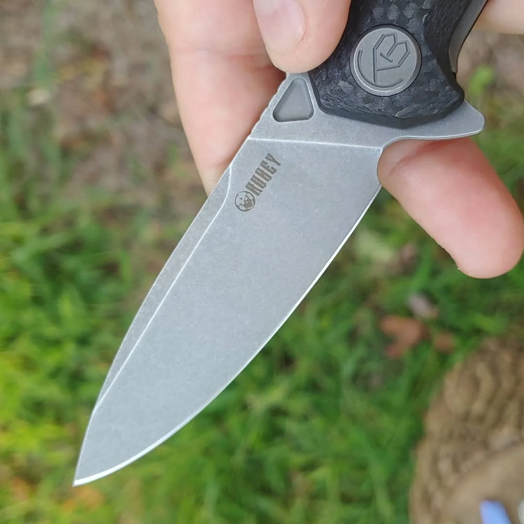 KUBEY KU219 Повседневный складной нож с ручкой из углеродного волокна N690 стальное лезвие тактические наружные карманные ножи