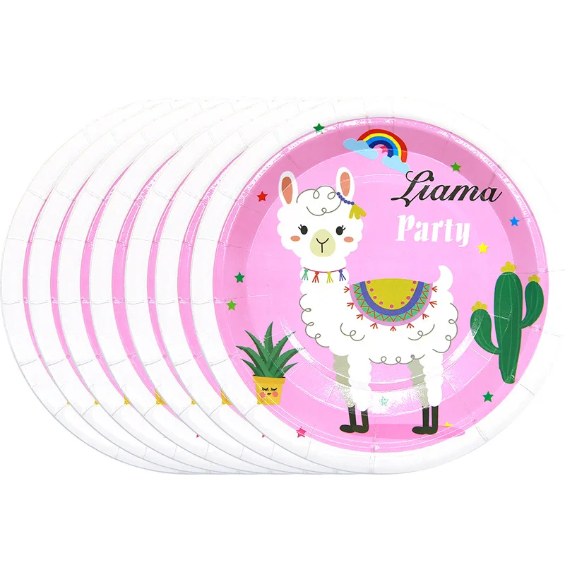 Альпака принадлежности для тематической вечеринки набор одноразовой посуды