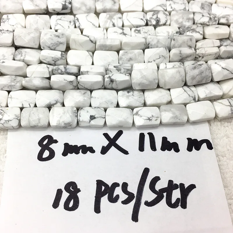 Hot Sale Faced By Hand Teardrop shape 8 X 11 mm Nature Howlite Square Beads 19-20cm/str For Jewelry Making Fashion Stone | Украшения и