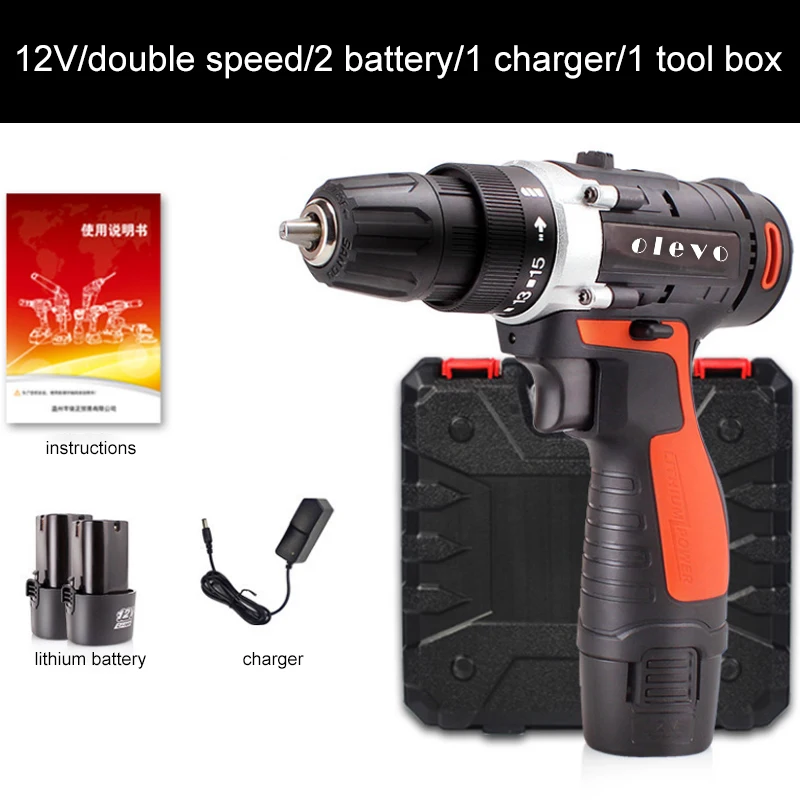 ELEVO 12V 16V 24V Аккумуляторная дрель электрическая отвертка Мини Беспроводной
