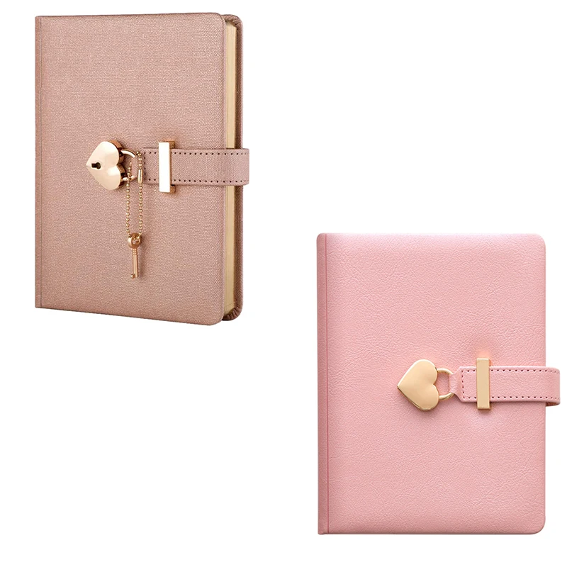 

Heart Shaped Combination Lock Diary with Key Personal Organizers Secret Notebook Gift for Girls and Women