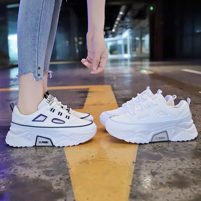 

DIWEINI 2020 New Summer White Mesh Women Sneakers Fashion Thick Bottom Womens Platform Sneakers Casual Shoes Zapatos De Mujer