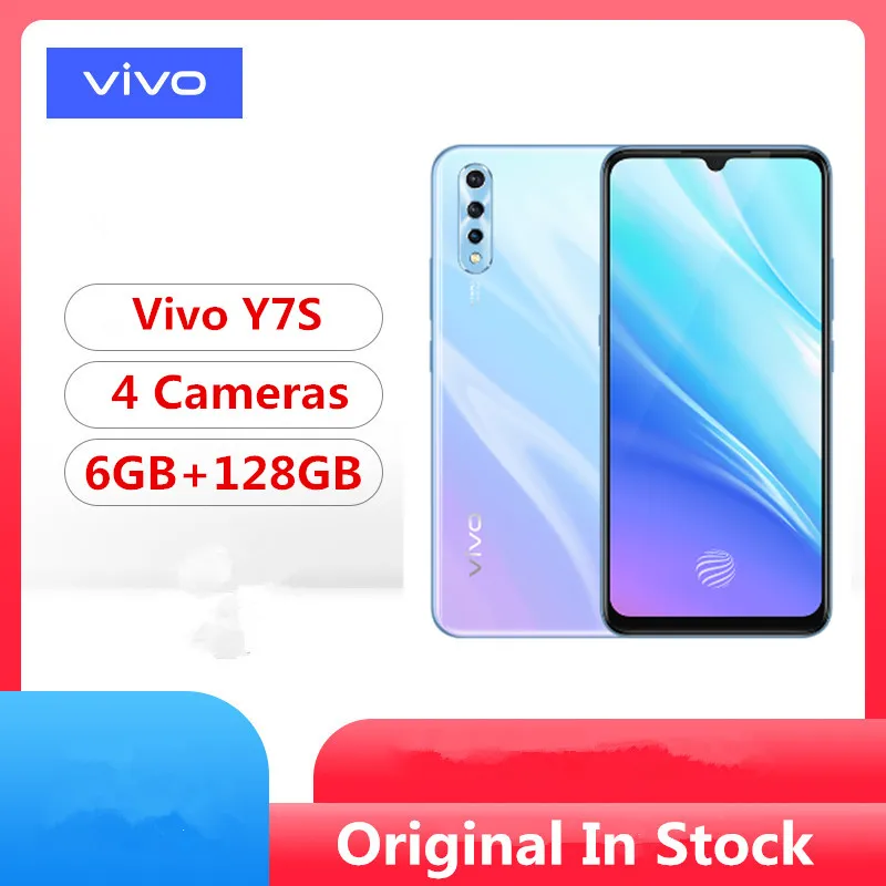 Быстрая доставка мобильный телефон Vivo Y7S Helio P65 Android 9 0 6 38 дюйма IPS 2340x1080 ГБ ОЗУ 128 Гб