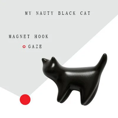 3D стерео животных черная кошка моделирование магнит на холодильник крюк