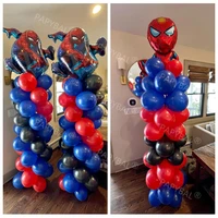 1set marvel spiderman foil balloons red blue 10inch latex pearl balloons arch garland kit boys gifts birthday party decorations