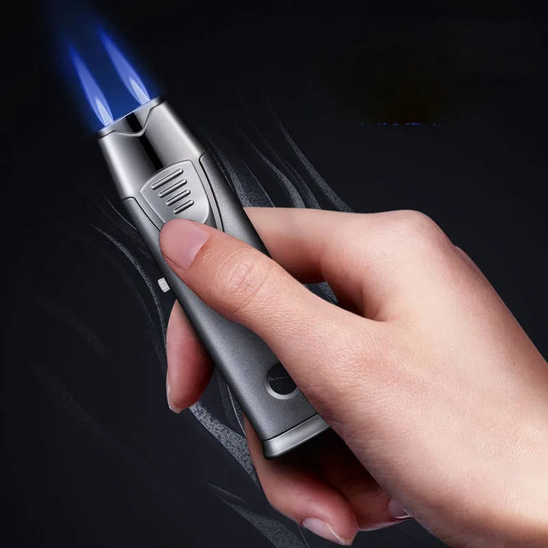 

GAS LIGHTER smoking lighter torch gun Windproof lighter Cigar metal cigarette lighter Cigar Butane Lighters Visible Gas Window