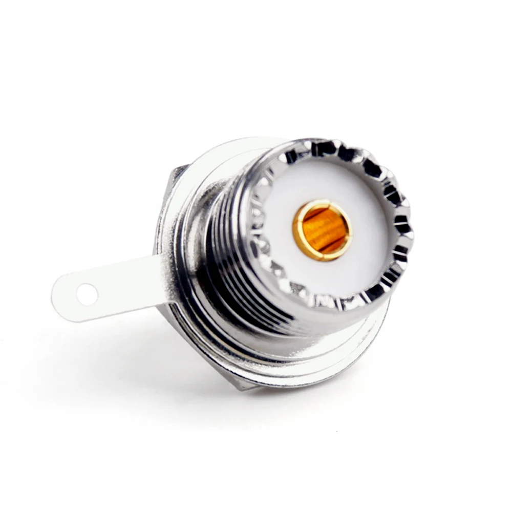 Conector hembra de cabeza de toro UHF SO239, soldadura para montaje en Panel Adaptador Coaxial RF, para HAM Raido, 100 piezas-3