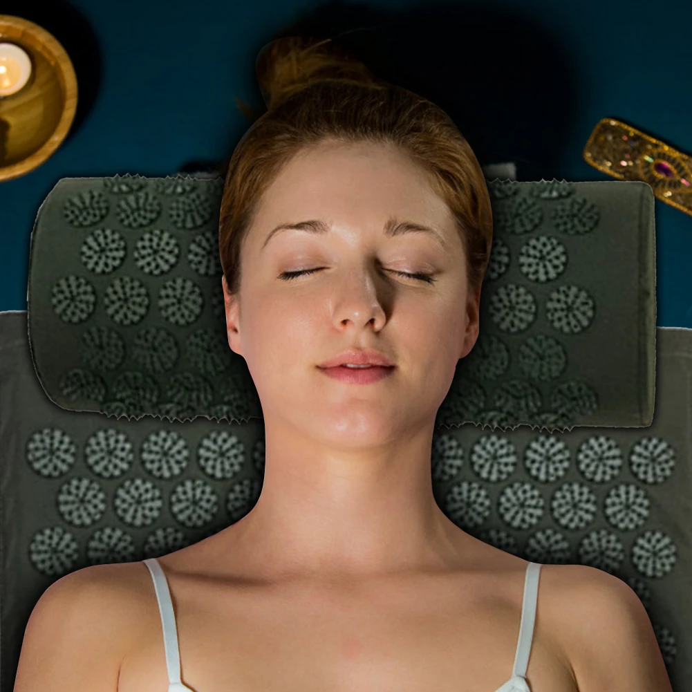 

Acupuncture Massage Cushion with Pillow Relieve Body Pain Stress Yoga Mat Set Neck Waist Back Massage Euipment