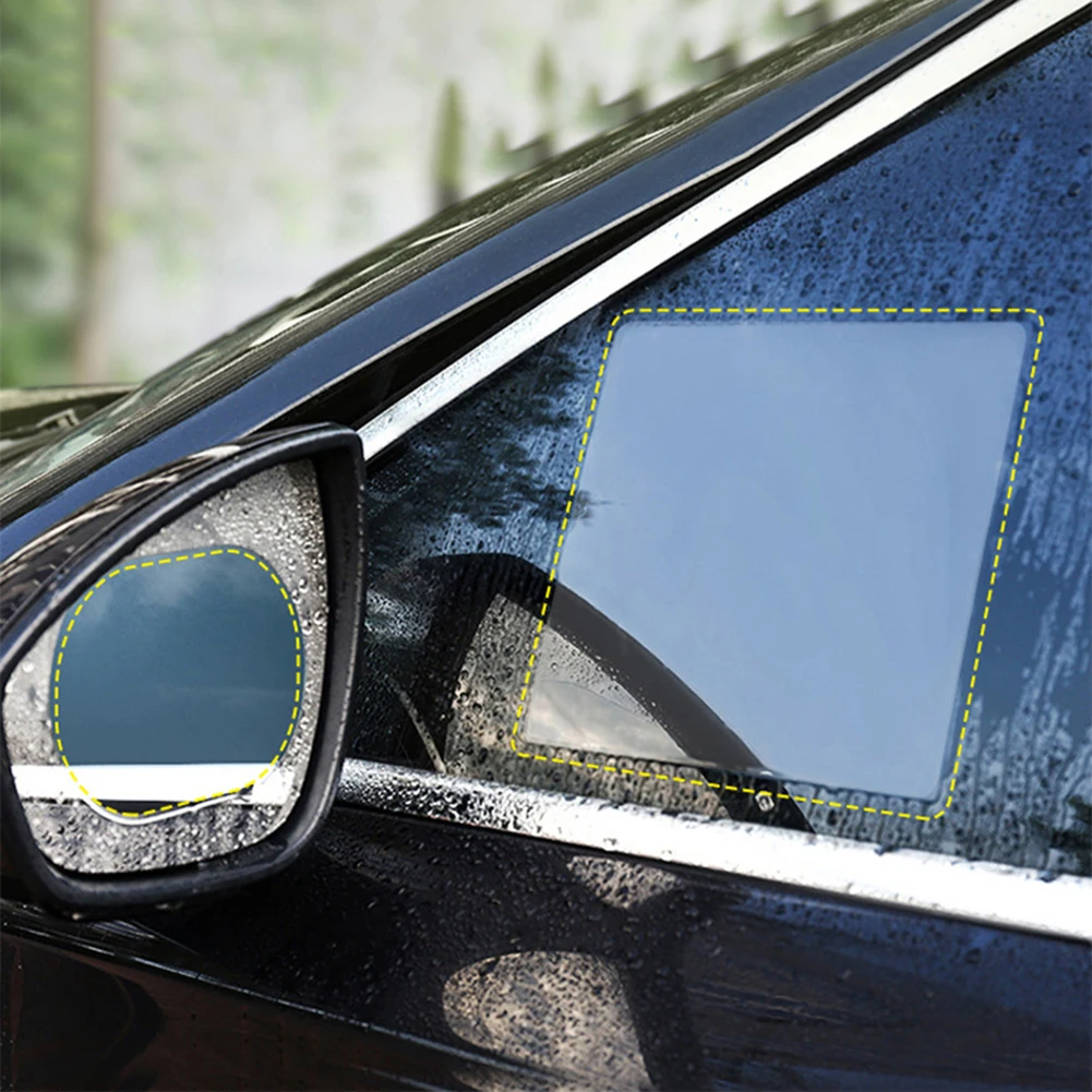 

2Pcs 175*200mm Car Side Rearview Mirror Waterproof Flim Anti-Fog Dustproof Sticker Cuttable Clear Window Glass Protector