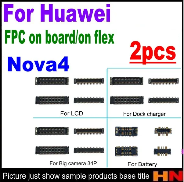 2 шт. FPC Зарядное устройство Док станция контактный Разъем для Huawei NOVA4 Nova 4 на