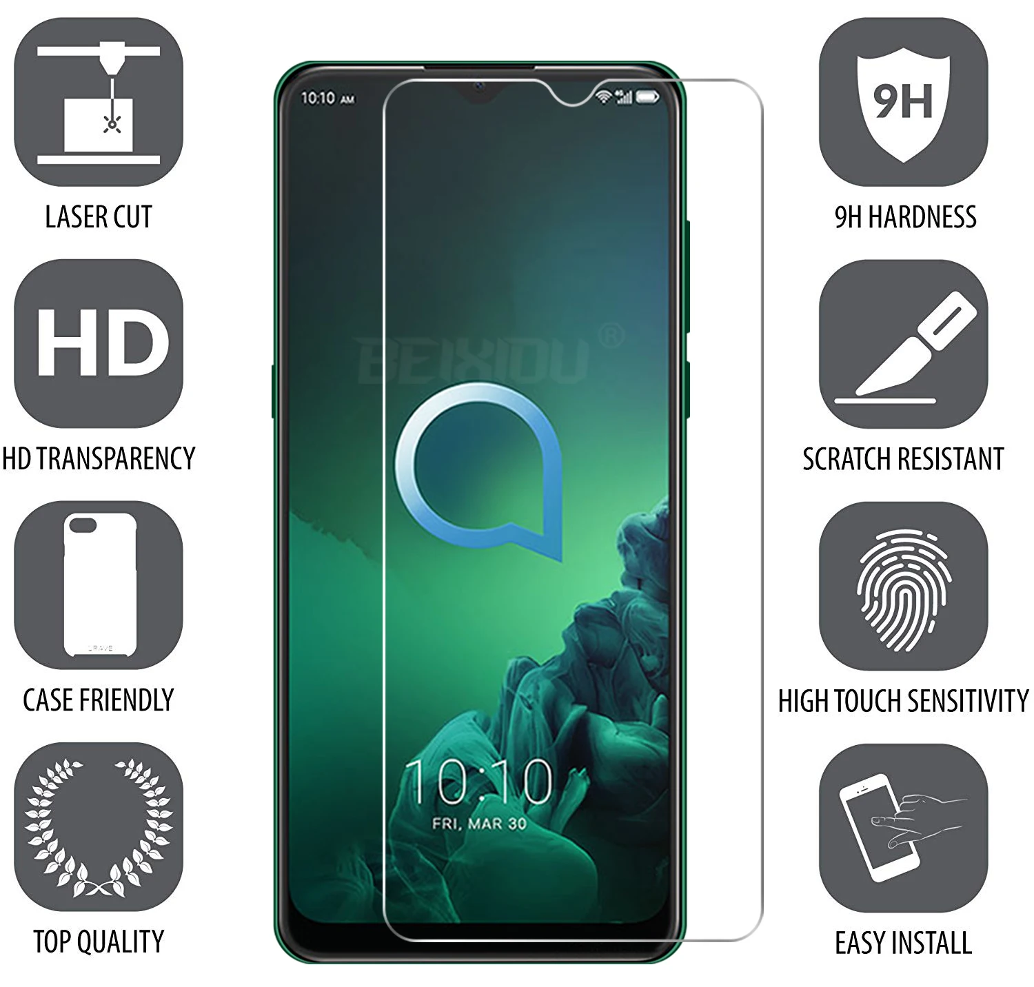 2 шт Полное закаленное стекло для Alcatel 3x2019 защита экрана 2.5D 9h закаленное стекло для ALcatel 3X2019 защитная пленка