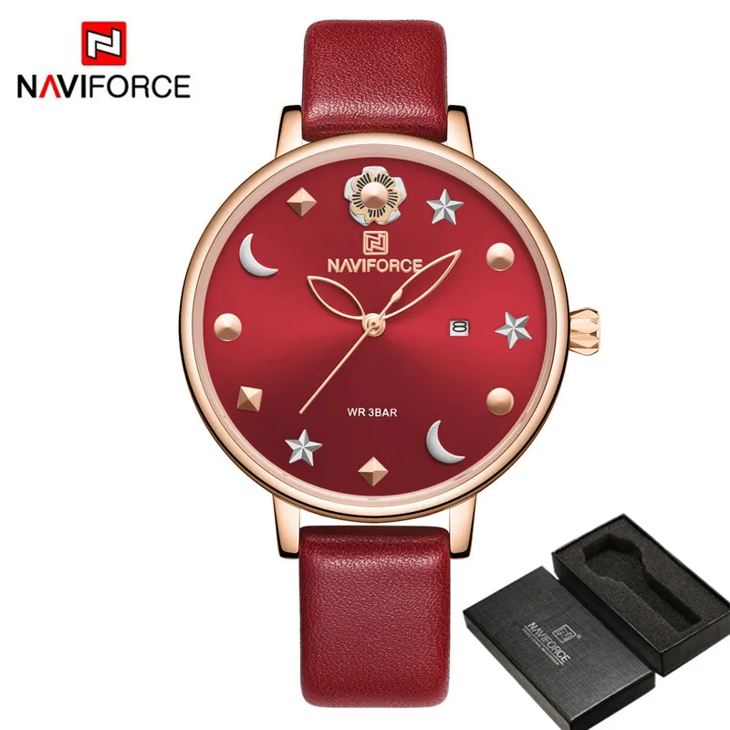NA500905 with box NAVIFORCE женские часы Топ бренд класса люкс розовые, золотые, женские наручные часы браслет из нержавеющей стали классические модные женские часы 5009 - Цвет: NA500905 with box
