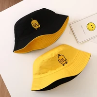 creative new korean version of double face wearing strange fisherman cap lovers embroidery text outdoor leisure basin cap tide