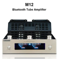 m12 amplifier hi fi bluetooth vacuum tube stereo amplifier support usb 2 channels audio power amplifier bass hifi 220v or 110v