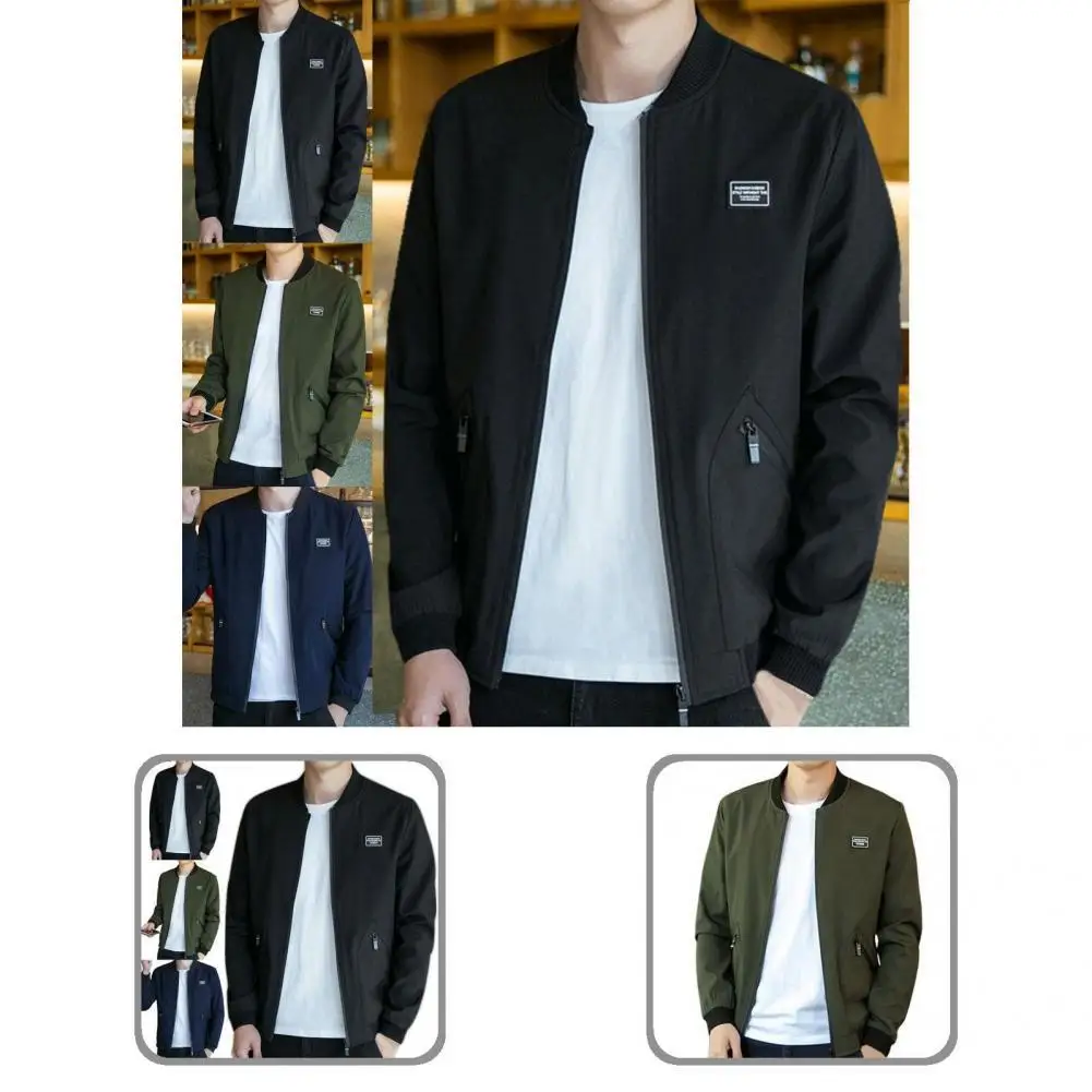 

Men Coat Terrific Cardigan Fall Coat Simple Solid Color Spring Jacket