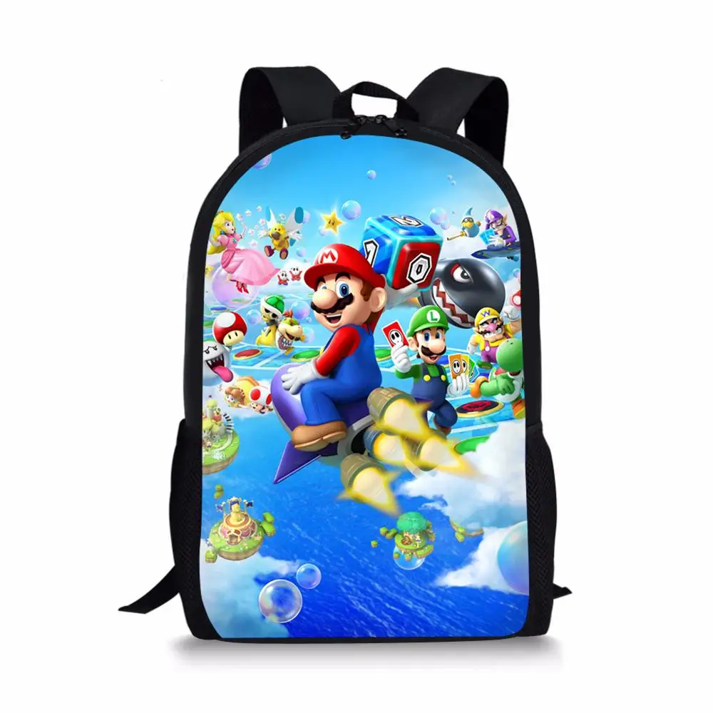 HaoYun Fashion Children's School Backpack Super-Mario-Prints Pattern Toddlers School Bags Cartoon Design Teenagers Travel Bags