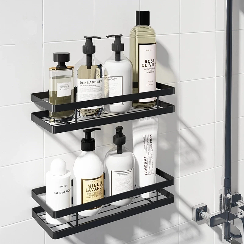 Bathroom Shelf Storage Holder SUS 304 Bath Shower Black Shampoo Basket Corner shelf | Обустройство дома
