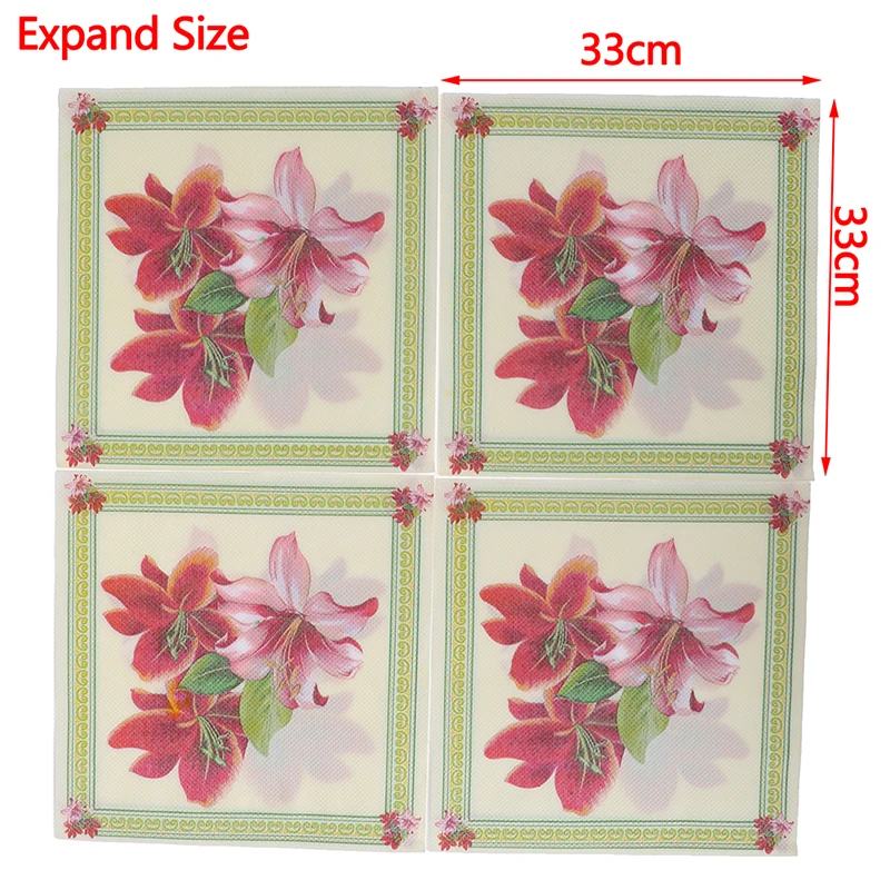 

20pcs Decoupage Wedding Vintage Napkin Paper Elegant Tissue Flower Birtay Towerl Party Beautiful Serviettes Decor