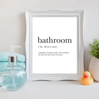bathroom definition canvas painting spanish minimalist letter quotes poster bathroom toilet wc wall art black and white picture