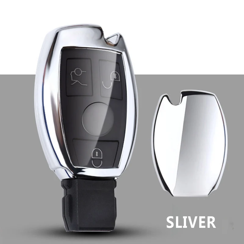 Sliver Pcmos ТПУ чехол для ключей автомобиля держатель для Mercedes Benz GLA200/C/S/E/GLC/GLK/CLA/ML/GLE/W204/W251/W463/W176 защитный чехол - Название цвета: Sliver